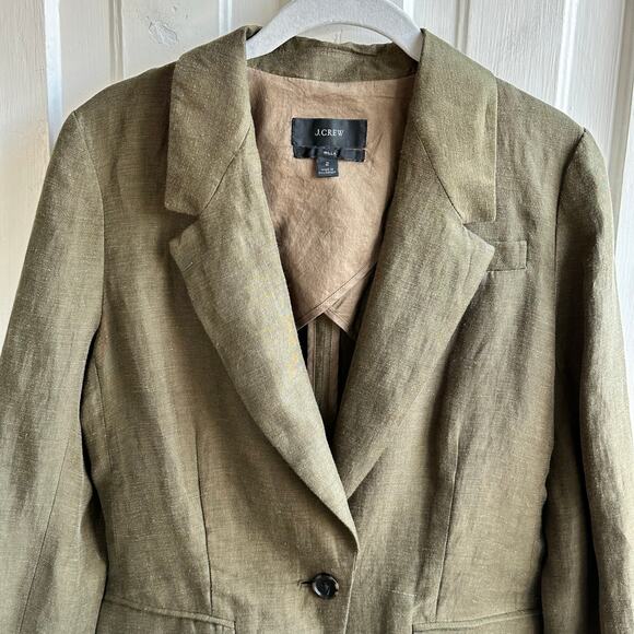 J Crew Willa Blazer Jacket Linen Cupro Blend - Picture 3 of 8